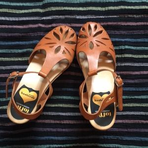 Swedish Hasbeens Leather Sandal Clogs